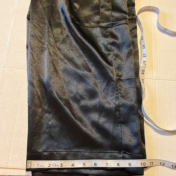 New-a new day-6-black-high-rise, satin, pleated, wide leg, slouchy, cargo pants. - Picture 14 of 15